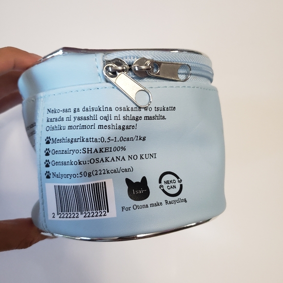 1PC Large-capacity Storage Bag Cat Eating Fish Pattern Canned Type Cosmetic Bag - Picture 7 of 7